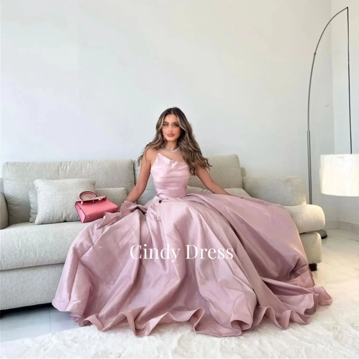 Cindy Off the Shoulders Sharon Happy Dress 2024 Princess Elegant Gowns Pink Female Prom Dresses Bell Shape Evening Gown Woman