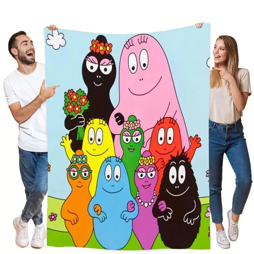 Colorful Barbababa Family Blanket, Designed for Comfortable Family Figures, Soft and Comfortable Microfiber Blanket