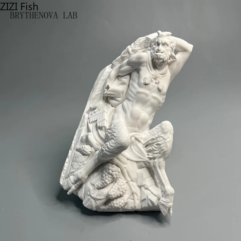 Estatua de Fauno de yeso, decoración de escritorio, adornos, obra de arte, personajes de Fauno, escultura, herramienta para práctica de dibujo, enseñanza y coloreado