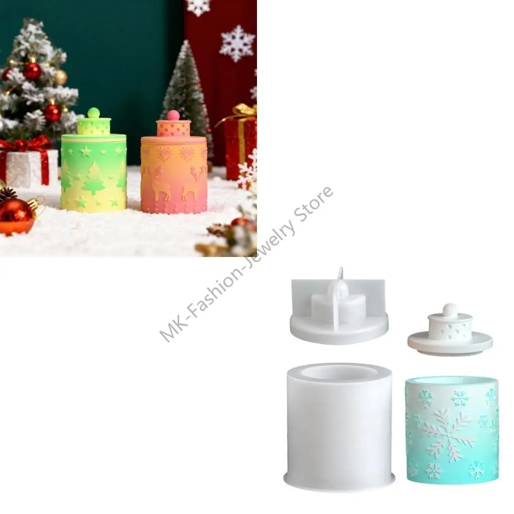 Q6PF قالب سيليكون قابل لإعادة الاستخدام لتزيين عيد الميلاد مجوهرات صب حاوية الحلوى