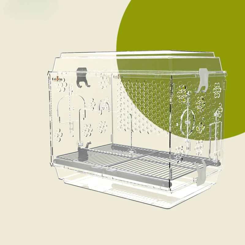 Transparent Acrylic Bird Cages Villa Budgie Portable Canary Bird Cages Outdoors Southe Park Jaula Pajaro Birds Supplies WZ50BC