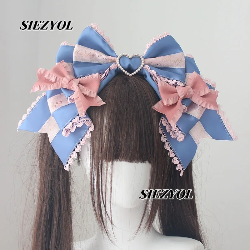 Japanese-style Handmade Gorgeous Headwear Sweet and Cute Girls Bow Headband for Girls Lolita Versatile KC Hair Accessories