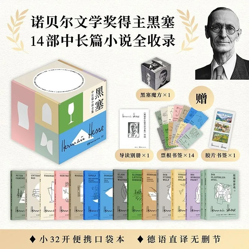15 Books Hermann Hesse Complete Collection of Novels Books Includes A Rubik's Cube Character Pocket Version Gift Box Edition