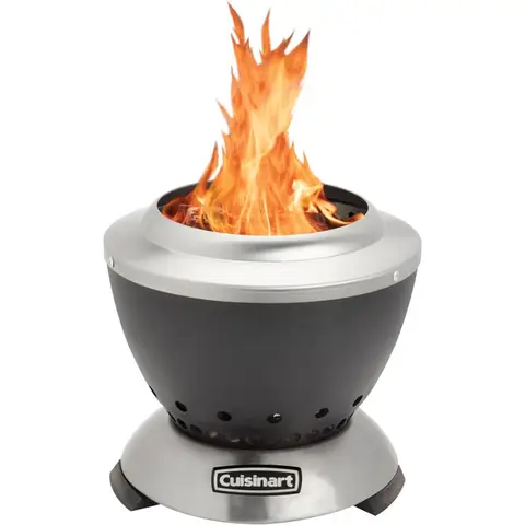 Cuisinart Cleanburn Smokeless Tabletop Fire Pit, 7.5” Lightweight Portable Smokeless Fire Pit with Removable Base for Ash & Carr