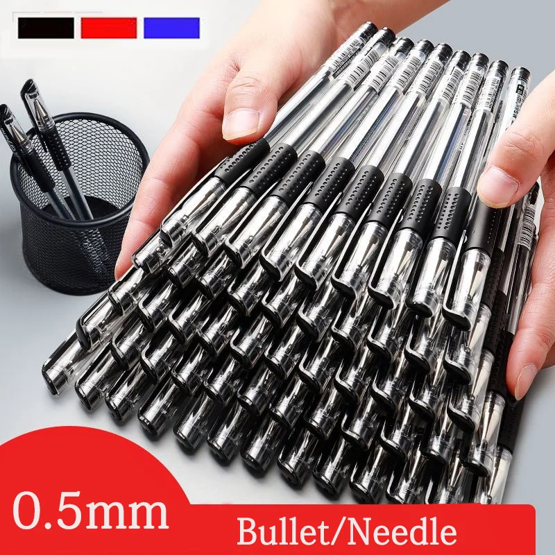 

0.5mm Black Neutral Pen Student Examination Bullet Carbon Commerce Work Sign Straight Liquid For Finance Ballpoint Pen Smooth