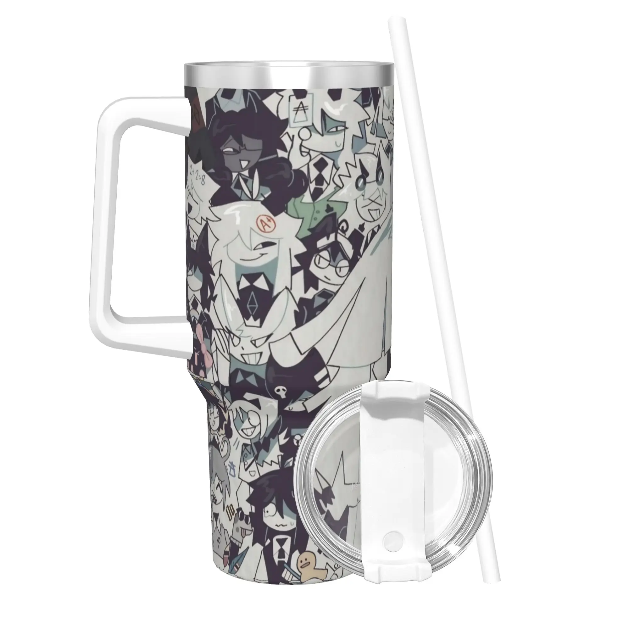 FPE Fundamental Paper Education 40oz Tumbler Stainless Steel Double Wall Vacuum Insulated  Mug Cups With Straw