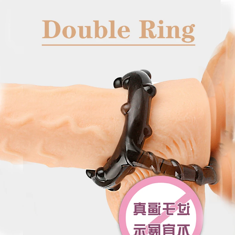 

Double Penis Ring Reusable Scrotum Bondage Dick Cock Cum Cage Adult Sex Toys for Men Couples Erotic Products Male Chastity Tooys