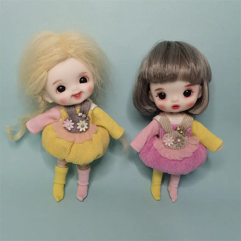 14CM Mini Doll Cloth Bjd Doll Ob11 Doll Clothes Set 1/12 Bjd Doll Dress Up Skirt 6 Inch Cute Clothes Uniform