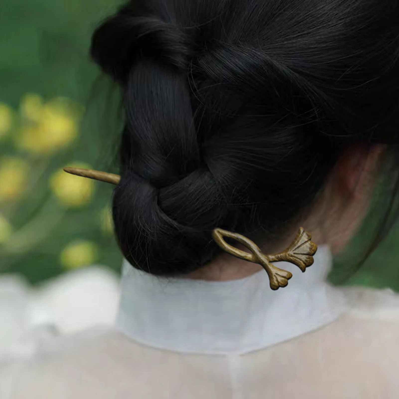 Ginkgo Biloba Leaf Hair Sticks Headwear Fine Workmanship Long Straight Hair Stick for Women Girls and Hairdressing Salon image 4