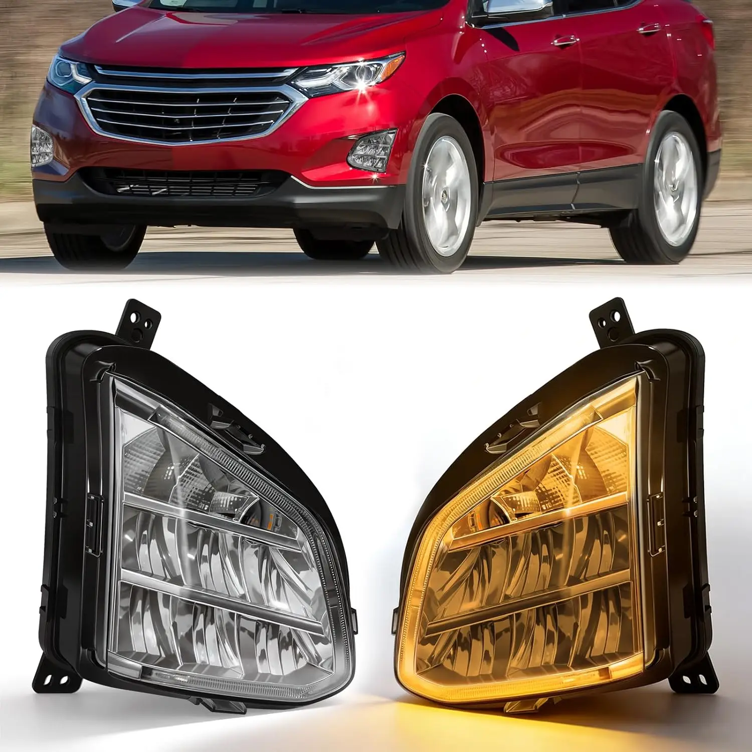 

LED Fog Lights for Chevy Equinox 2018 2019 2020 2021 DRL Light Turn Signals Light Front Driving Fog Lamp Assembly Replacement
