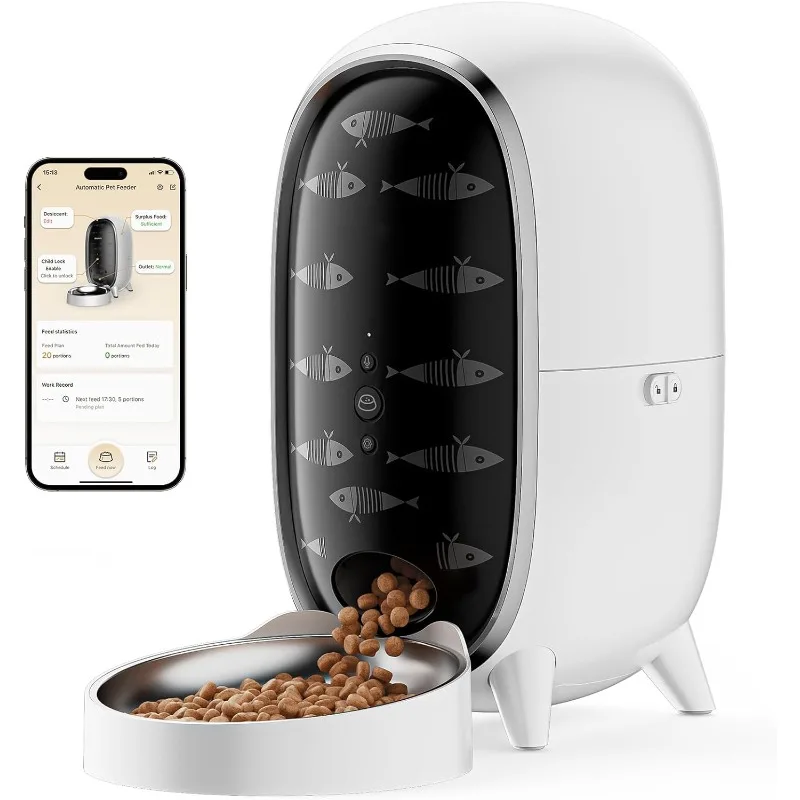 

Smart Feeder Wireless Application Control Automatic Food Dispenser with Timing Function Stainless Steel Bowl