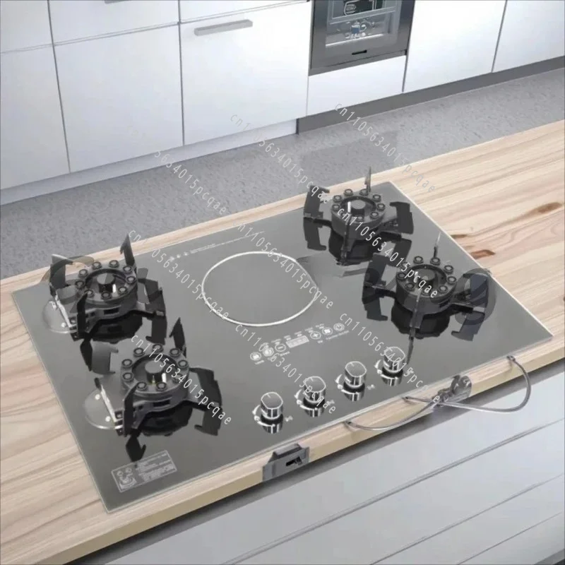 Built-In 5 Burner Gas and Electric Cooktop for Household Use  Hob  Stove for Industrial and Residential Use