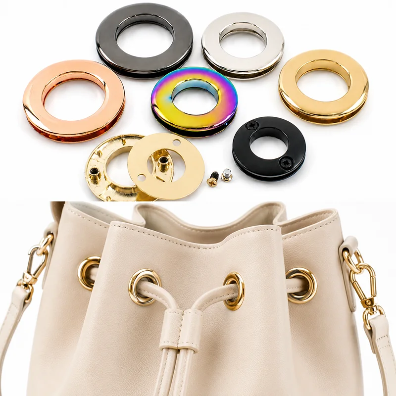

5/10Pcs Metal Screw Eyelet Grommet 10-25mm Bag O Ring Buckle Round Hole Rings for Leather Craft Handbag Chain DIY Accessories