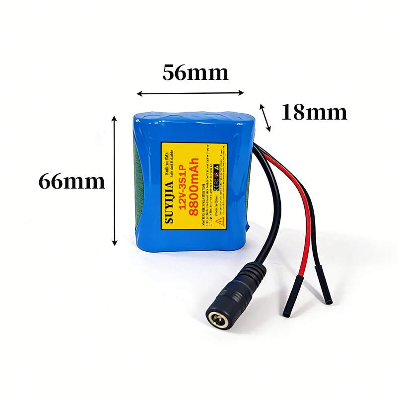 12V 8800mAh 3S1P nieuwe 18650 oplaadbare lithiumbatterij met ingebouwde BMS geschikt voor elektrisch gereedschap en elektrisch speelgoed