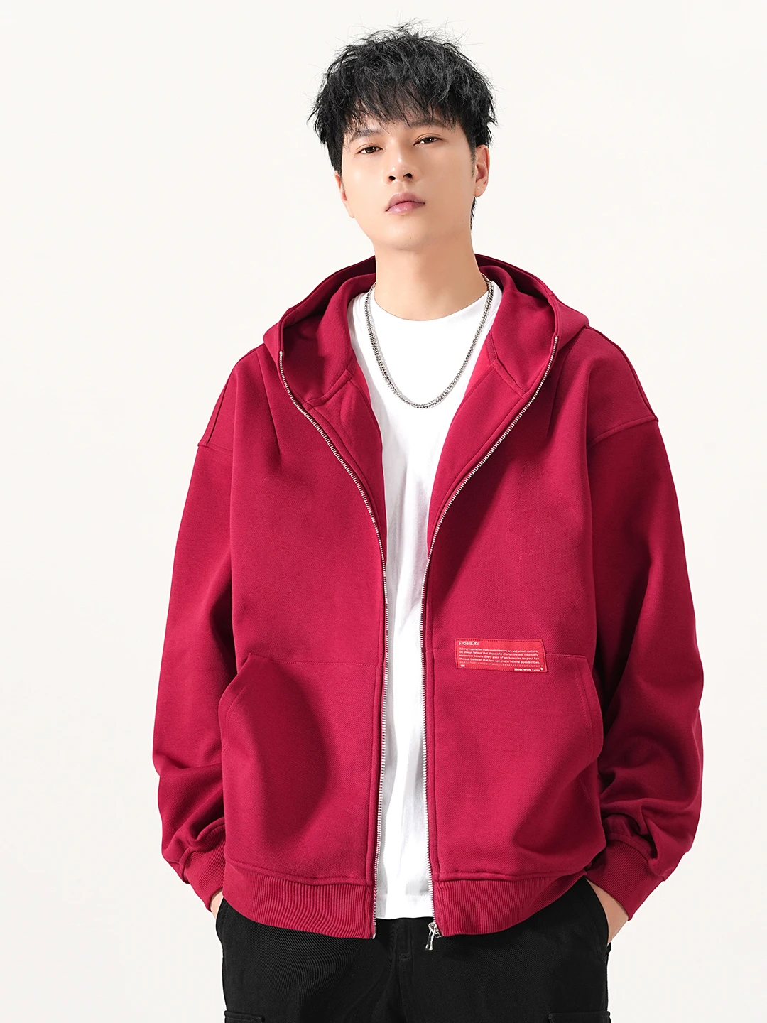 

American Retro 480g Heavyweight Open Cardigan Sweatirt Men's Loose Zipper Hooded Jaet Coat Trendy Autumn Winter New Arrival