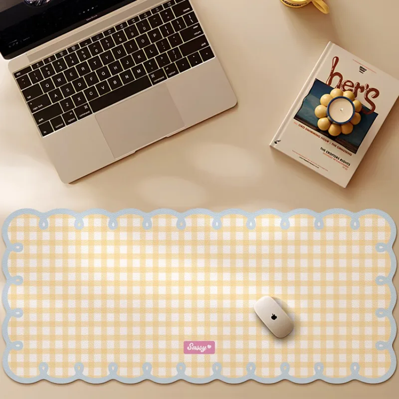 Checkered Mouse Pad Large Pink Blue Stylish Mousepads for Girls Computer Pad Keyboard Mouse Pads Desktop Pad Desk Mat Decoration