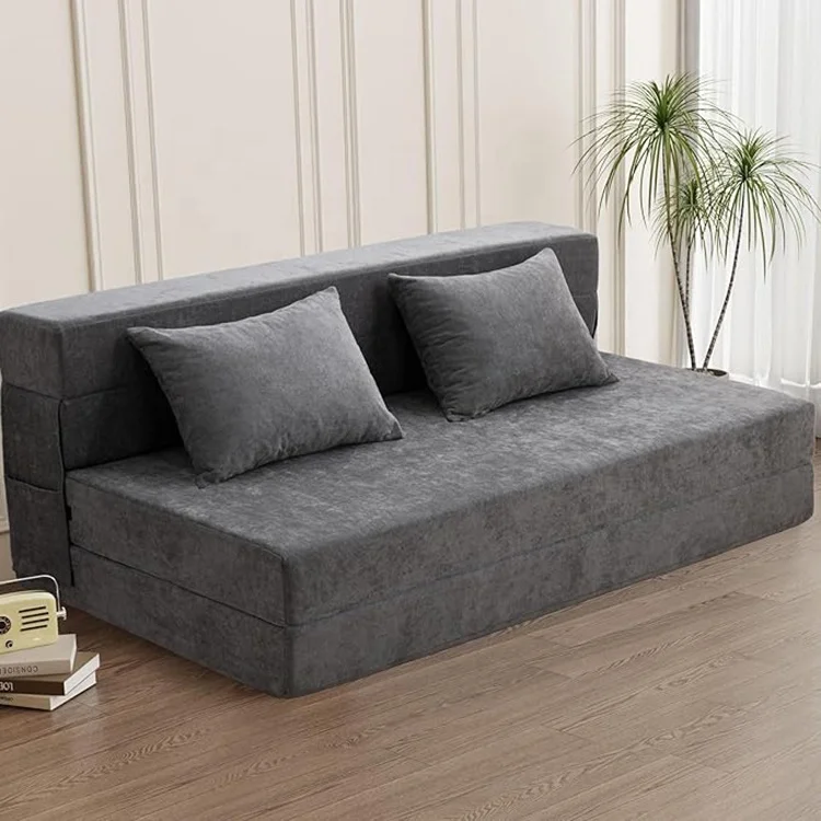 Multifunctional Use Folding Sofa Bed Couch High Density Memory Foam Sofa Sleeper Chair Guest with Pillows