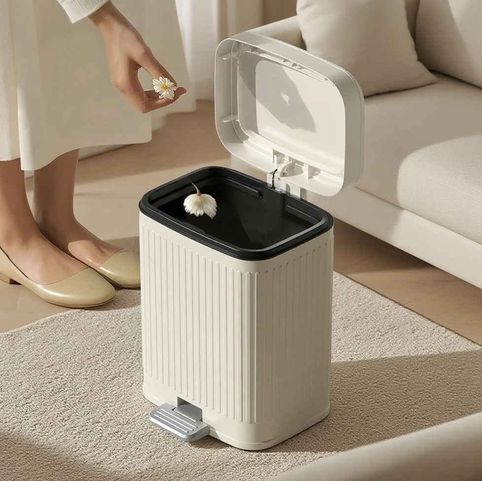 

Большая емкость для мусорных баков на кухню и в ванную, для дома и гостиной, роскошный дизайн с крышкой, большой размер, высокая эстетическая ценность, новая модель 2025 года