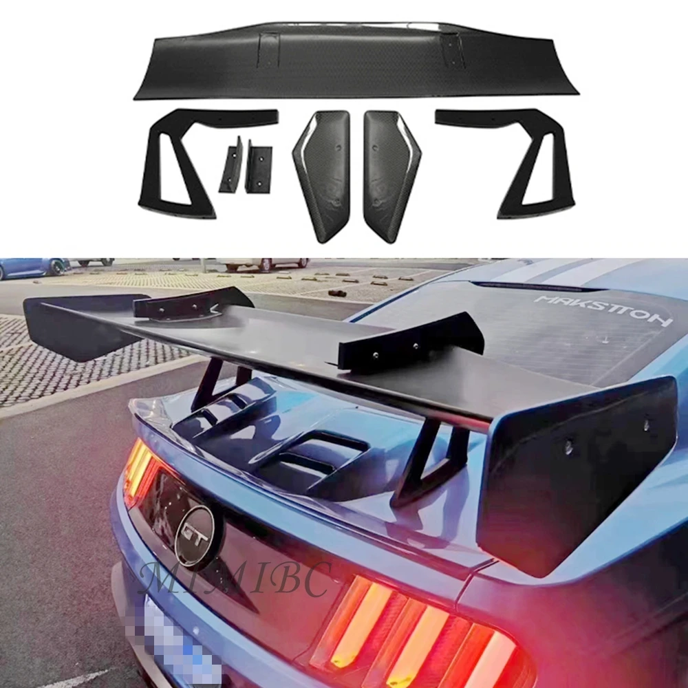 

FOR Ford Mustang 2015-2023 Car Body Kit Real Carbon Fiber/FRP Robot Rear Trunk Spoiler Wing Big Tail Rear Spoiler