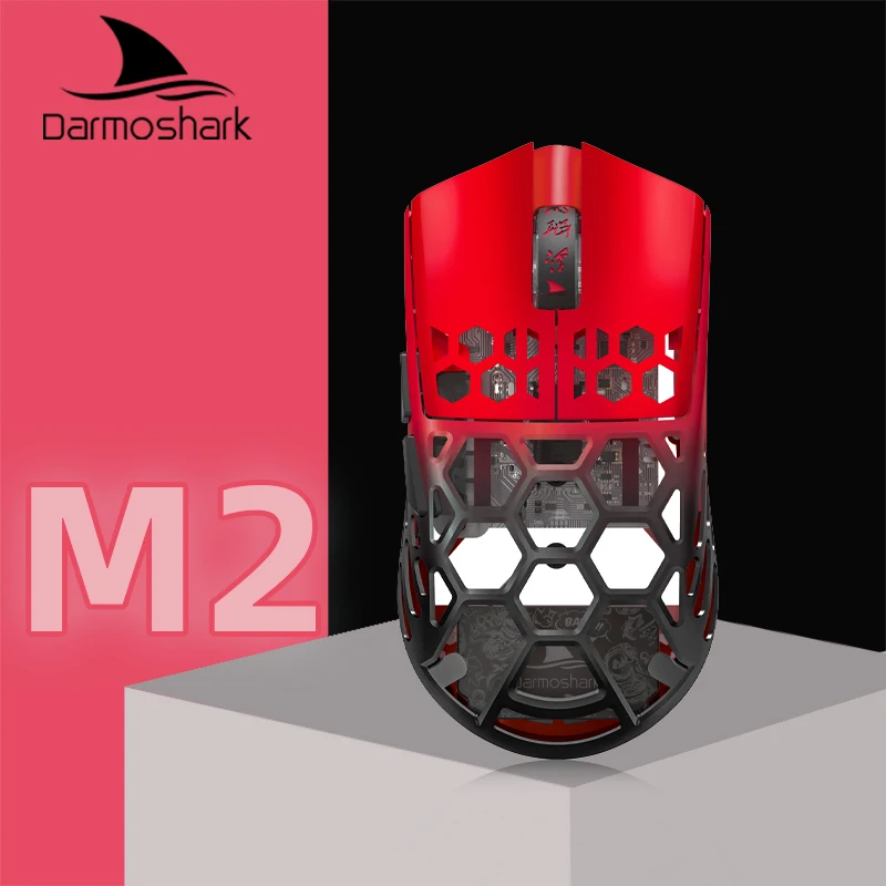 darmoshark mouse para jogos sem fio m2 bluetooth n52840 26k dpi 38g design leve receptor 4k para computador 01