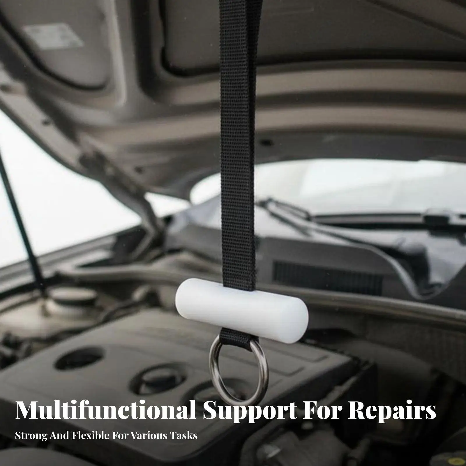 Auto Dent Repair Hook Tool for Car Body Panel Dent Puller Kit with Adjustable Nylon Strap Paint Safe Metal Hook