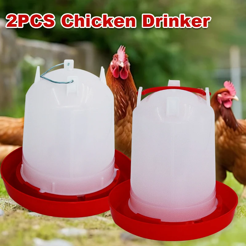Cubo de gran capacidad con bebedero automático para aves de corral, barril de agua para pollo, dispensador de agua para beber codorniz, suministros para el hogar y la granja, 2 uds.