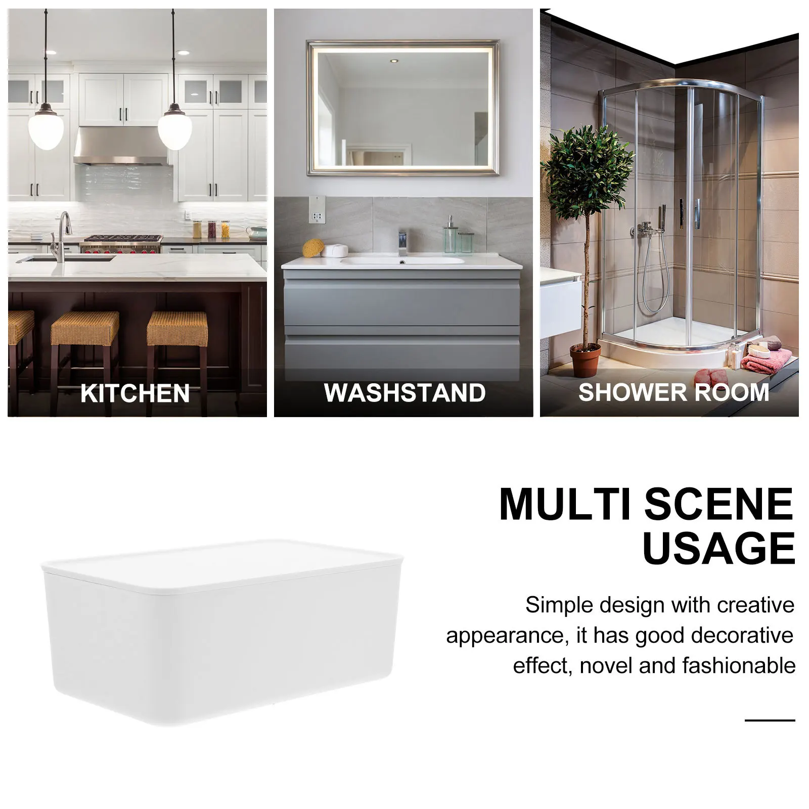 

White Plastic Wipes Storage Box with Lid for Bathroom Baby Wipes Dispenser Large Capacity Refillable Wipe Holder Organizer Case