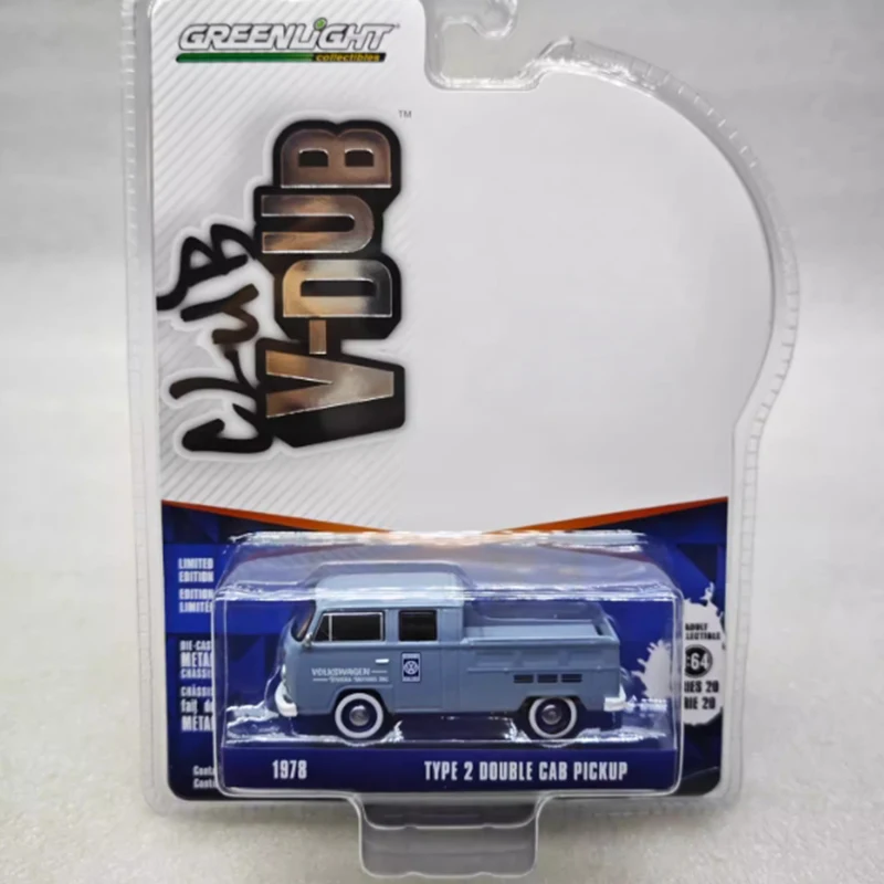 Greenlight 1/64 1978 TIPO 2 T2 Camioncino a doppia cabina Modello di auto in lega Collezione statica Decorato Regali di festa Giocattoli