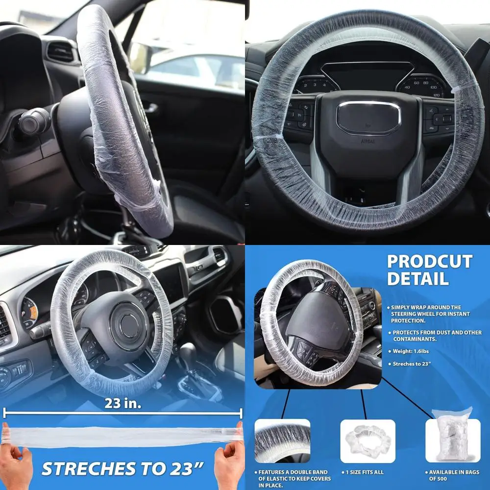 

Одноразовые чехлы на руль, универсальные чехлы на руль из прозрачного пластика 500 с резинкой, идеально подходящие для автомобильной службы