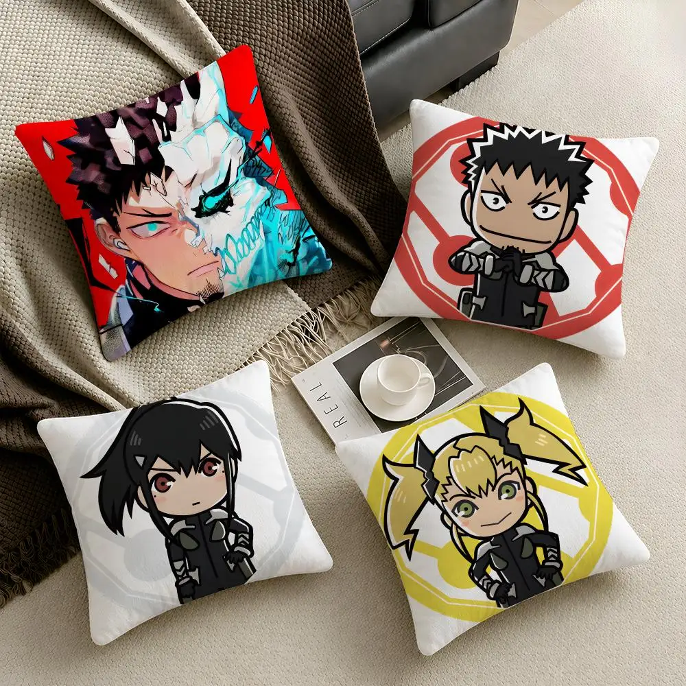 Manga Kaiju No 8 Chibi Cute Cushion Cover Throw Pillow Soft Short Plush Cozy Durable Colorfast For Sofa Bedroom Home Decor Gift