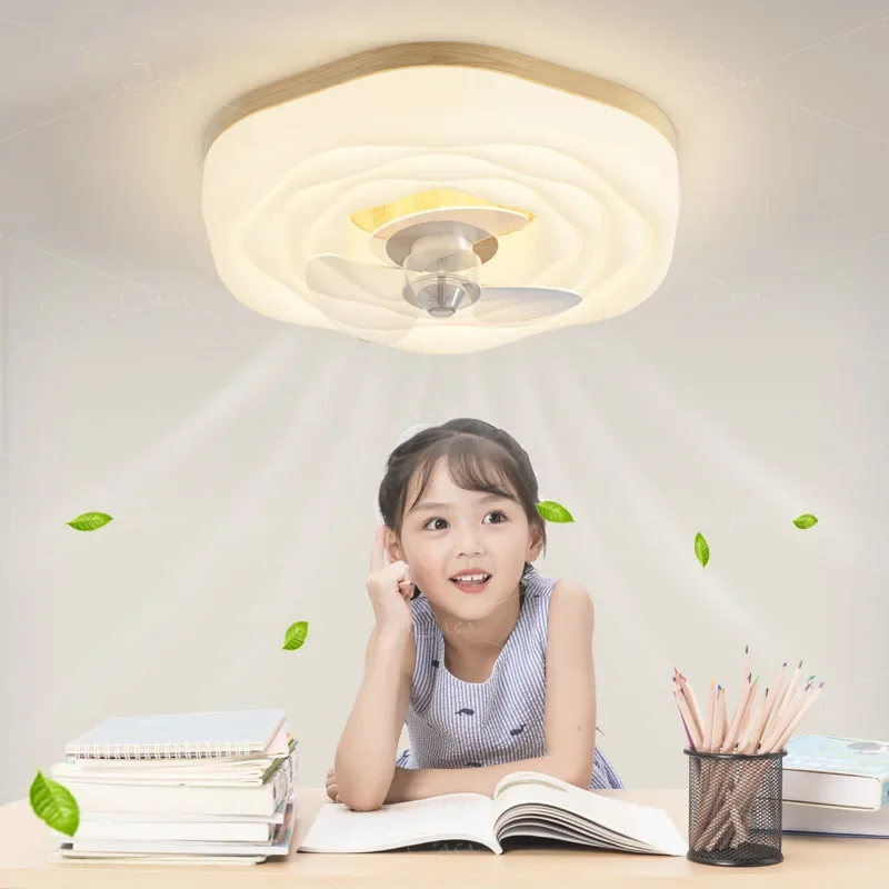 Nordic bedroom light invisible fan light children' cream wind modern simple master bedroom