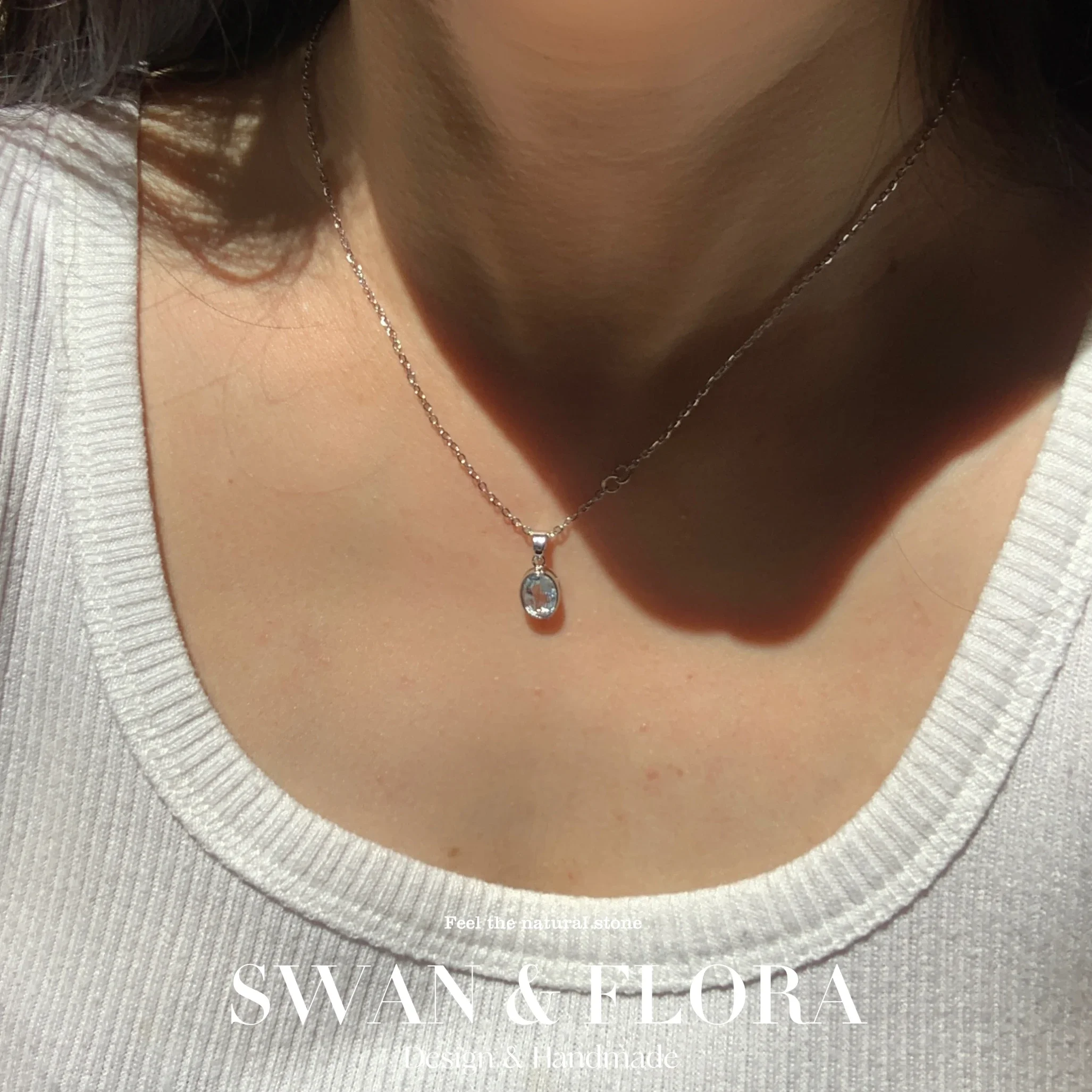 

Natural Blue Topaz Pendant Necklace Fine Jewelry Handmade Stones Wholesale Healing Energy Gift Lucky Jewelry