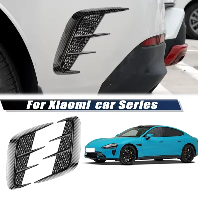 Carbon Fiber Car Fender Trim Car Sticker Shark Gills Simulation Side Intake Body Sticker Accessories For Xiaomi Car Series