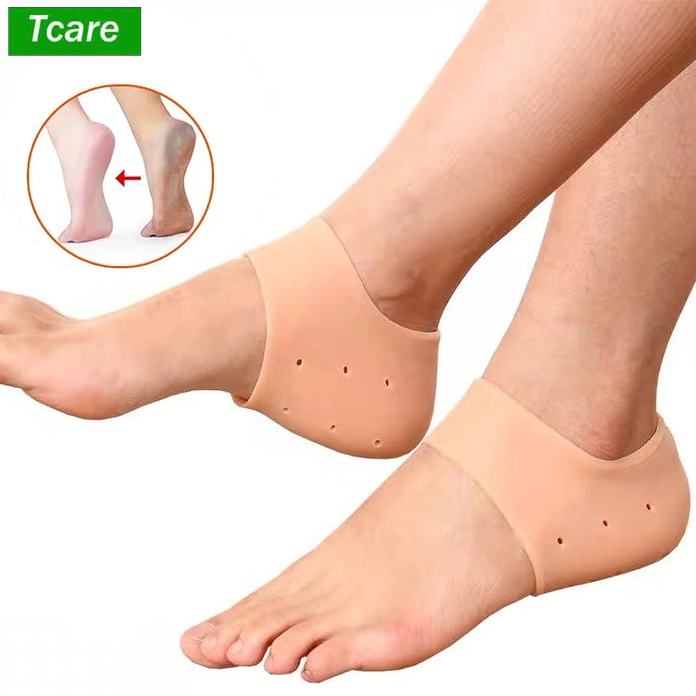 Tcare 1 Pair Heel Protector Protective Sleeve Heel Spur Pads for Relief Plantar Fasciitis Heel Pain Reduce Pressure on Heel New