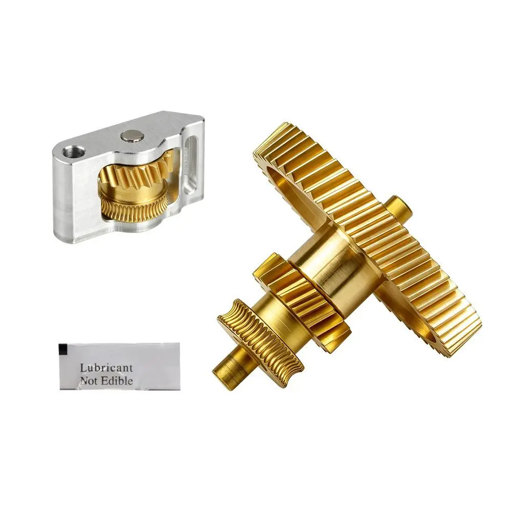 Full Metal Hardened Steel & Brass Extruder Gear Kit Golden Plated Gear Upgrade Assembly for Bambu Lab P2S 3D Printing Machine