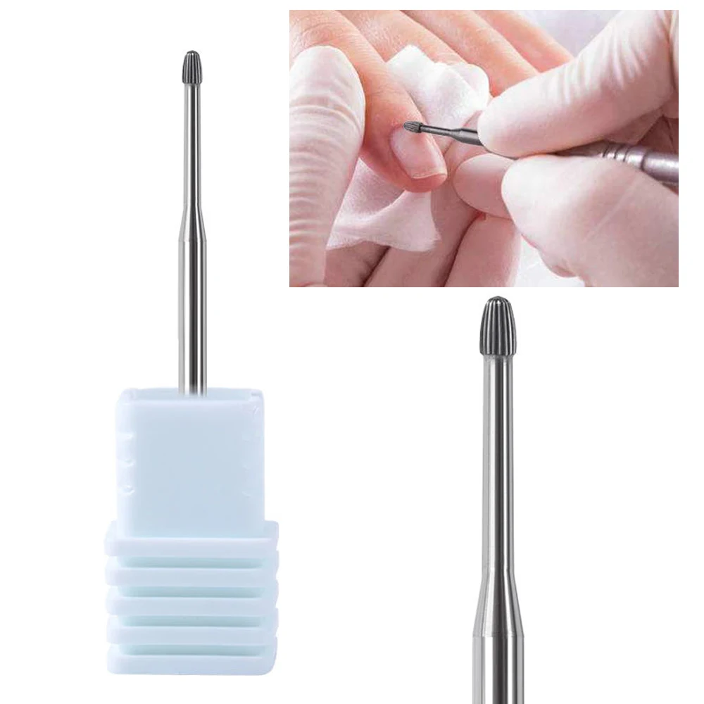 Punta da trapano per Manicure s sicurezza 3/32 ''punta da trapano in metallo duro rimozione della cuticola Manicure Pedicure fresatrice elettrica accessori per unghie