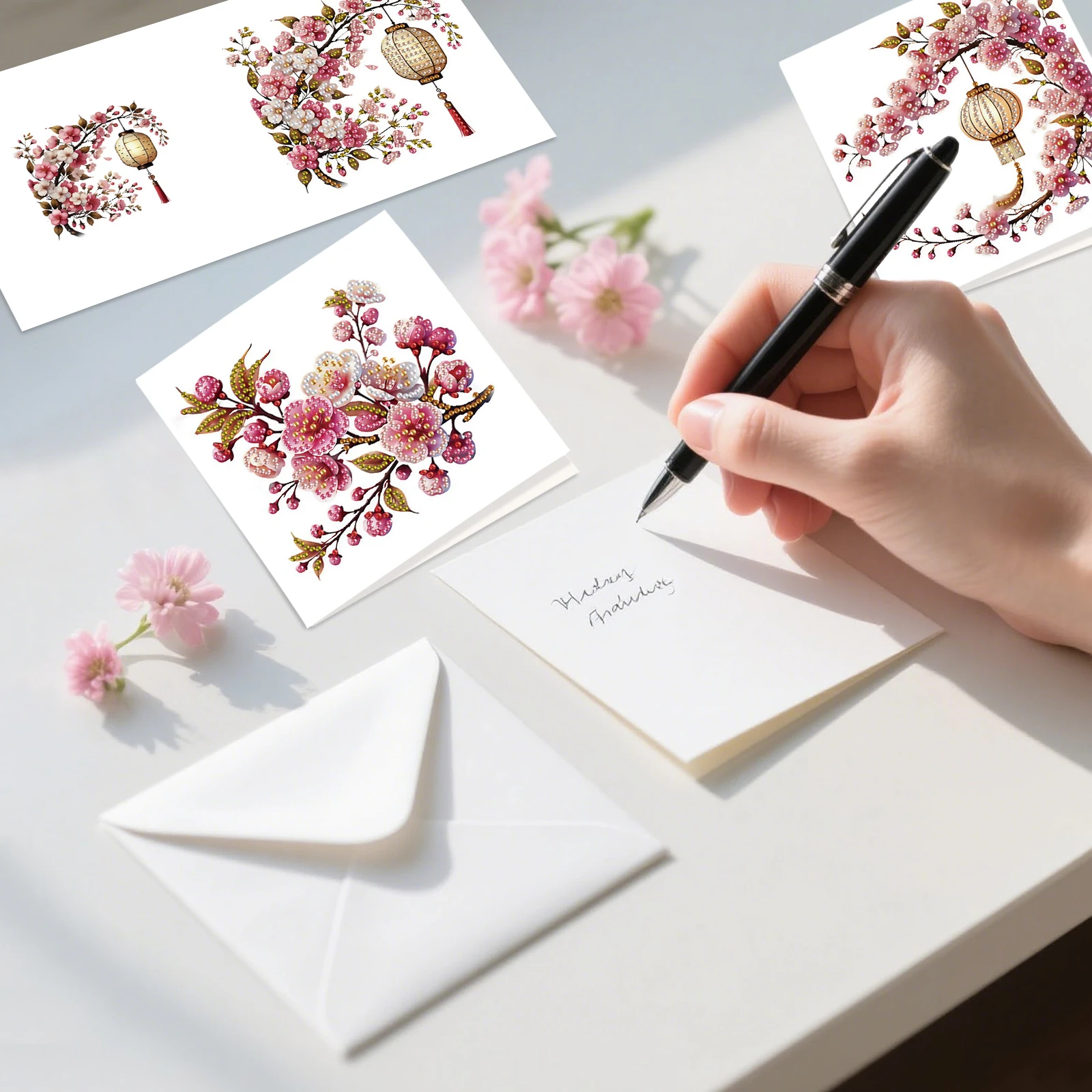 6PCS Diamond Art Painting Greeting Cards Kits,Romantic theme Special Shaped Diamond Art congratulation cards Art handmade Gifts view 4