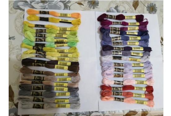 35 NEW DM*C Colors Cotton Floss Cross stitch Embroidery Thread 6 Strands Double Mercerized Singed Egyptian Long Fiber