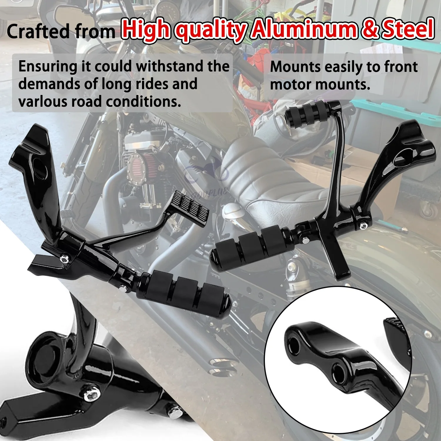 Motorcycles Forward Control Foot Pegs Kit Linkage Levers Fit for Harley Sportster 883 1200 Custom 2004-2013 Black/Chrome