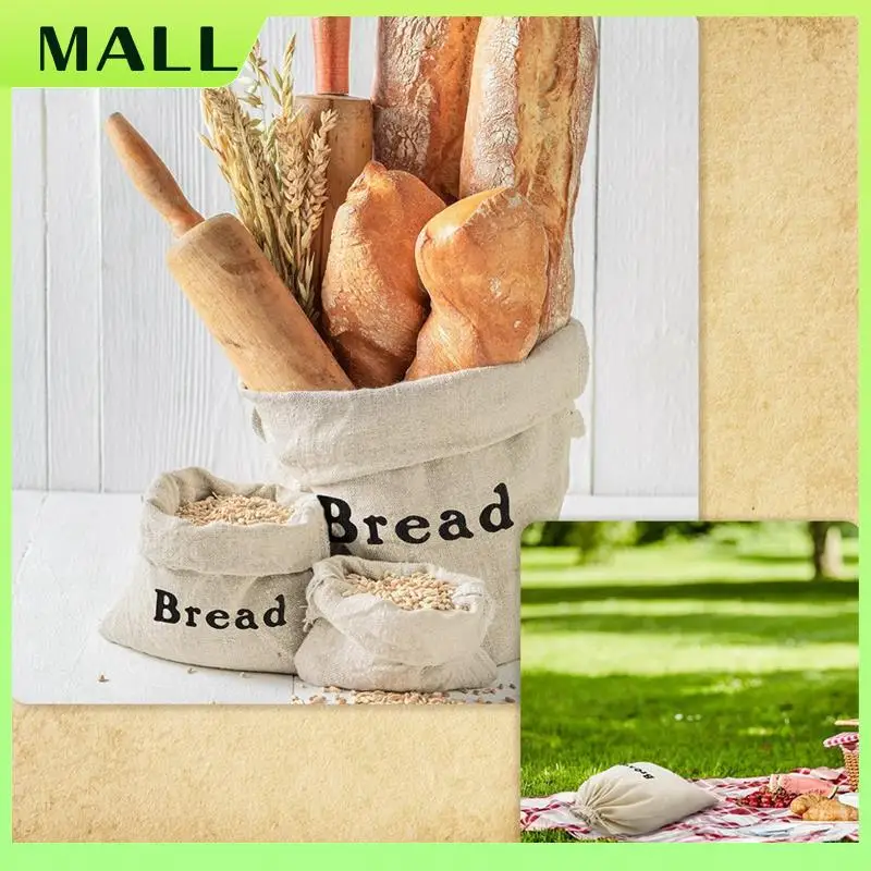 

MALL 3-х шт. пакеты для хлеба, мешковины, многоразовые пакеты для хлеба на шнурке, как показано, неотбеленные буханки, пакеты для выпечки, ручная работа для хранения продуктов питания
