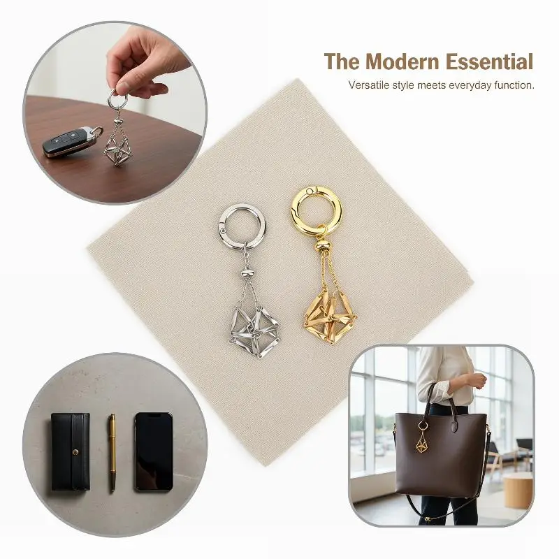 Edelstahl-Netzbeutel Steinhalter Schlüsselanhänger Geschenk für Steinliebhaber Schlüsselring Anhänger Schmuckzubehör Handtaschen-Hängedekoration – Detail 4