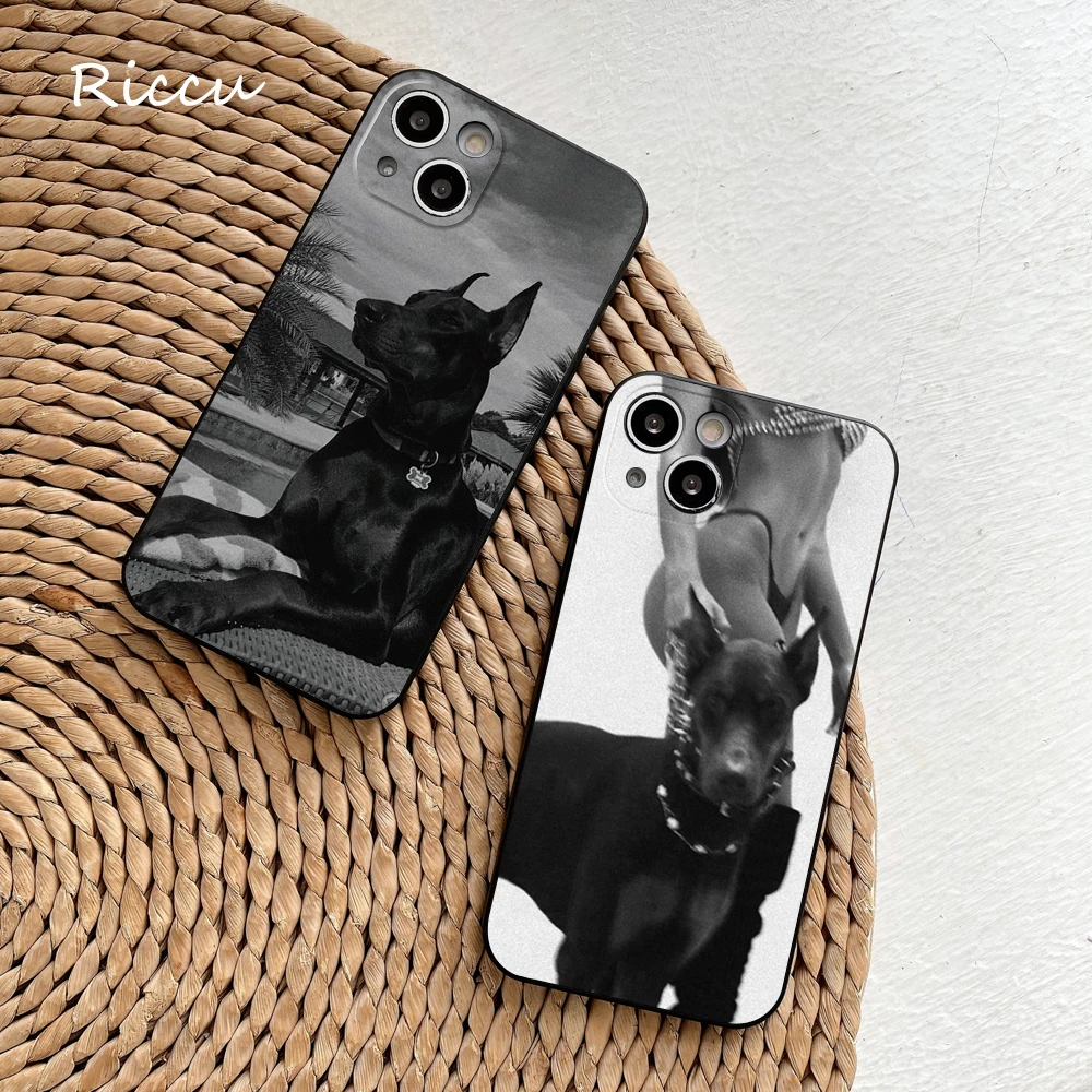 FOR IPhone 14 Animal Doberman Dog Soft Case for Iphone 14 11 12 Pro 8 7 Plus X 13 Pro MAX SE2020 XR XS RICCU Soft Covers