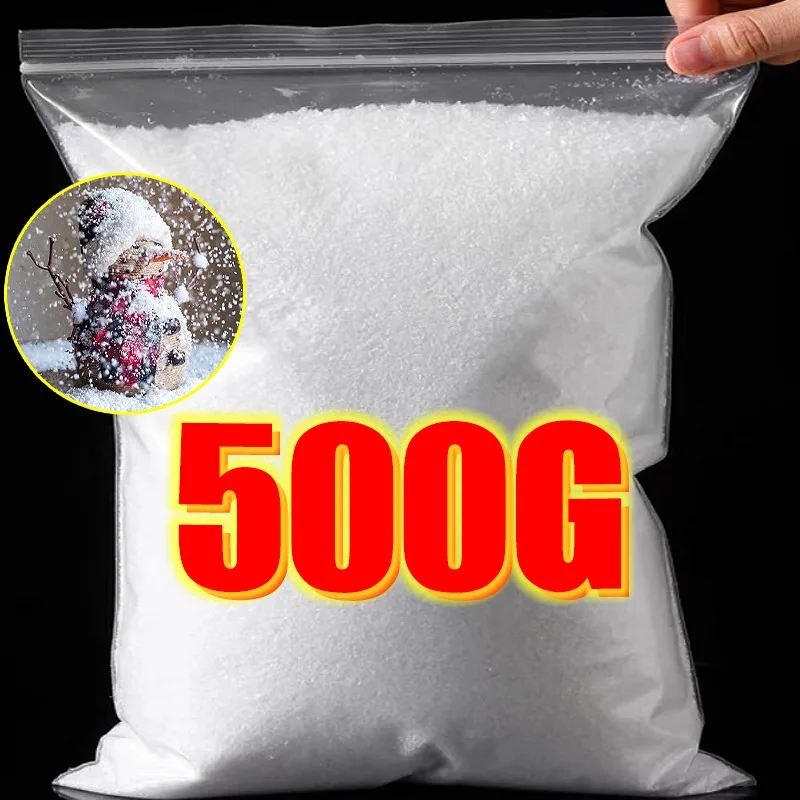 50-500g Artificial Snow Christmas Fake Snow Powder Filler White Chunky DIY Arts Crafts Xmas Party New Year Decoration Supplies