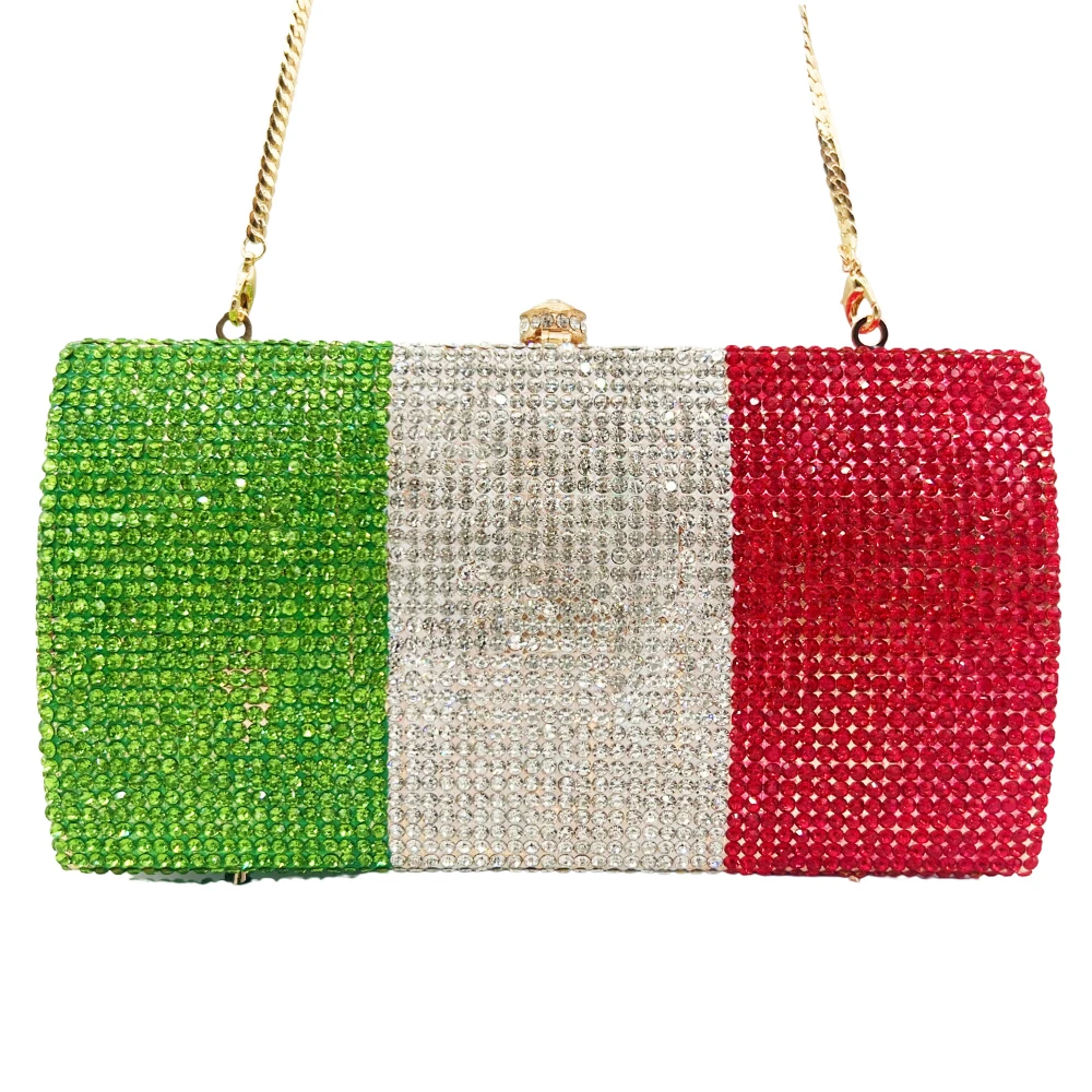 

Crystal Flag Bags Evening Clutch Purse WomenWHTUOHENG Diamond Party Dinner Purses Rhinestone Bridal Handbags Lady Clutch