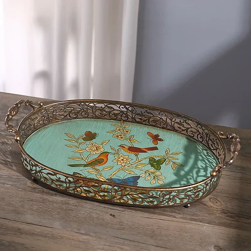 

Hot SalesAmerican Tray Vintage Home Creative Fruit Plate Living Room Dried Fruit Plate Dining Room Coffee Table Ornament Orname