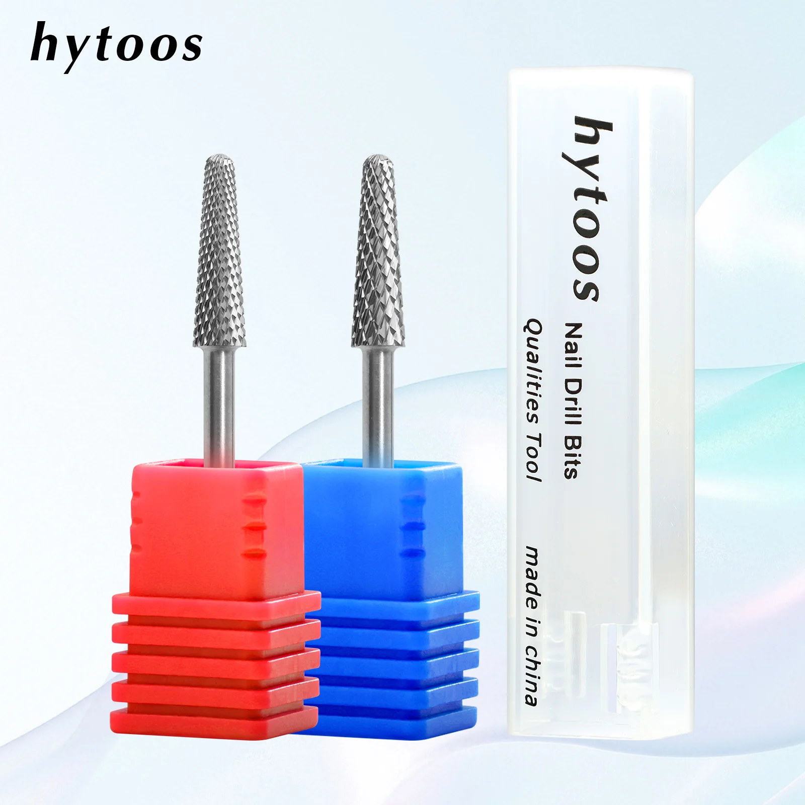 HYTOOS Round Cone Carbide Nail Drill Bits Pro Cuticle Clean Nail Bit Soft Gel Removal Tool Electric File Manicure Accessories