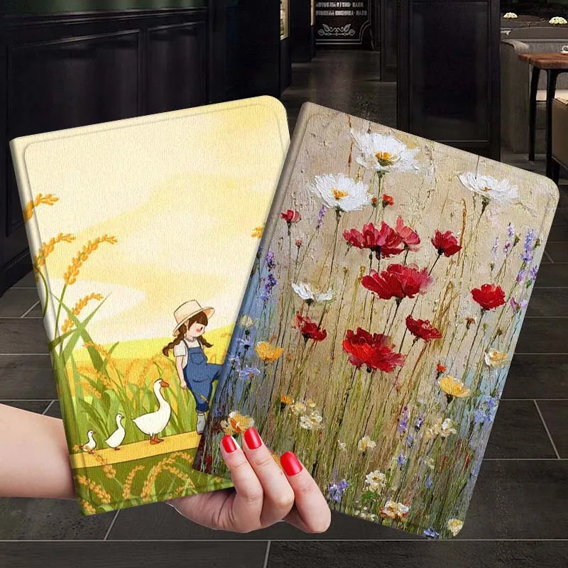 

Cartoon Girl Goose Art Flower Gift For Xiaoxin Lenovo Tab P12 Extreme Legion Y900 Idea Pro GT 12.1 2025 Foldable Tablet Case