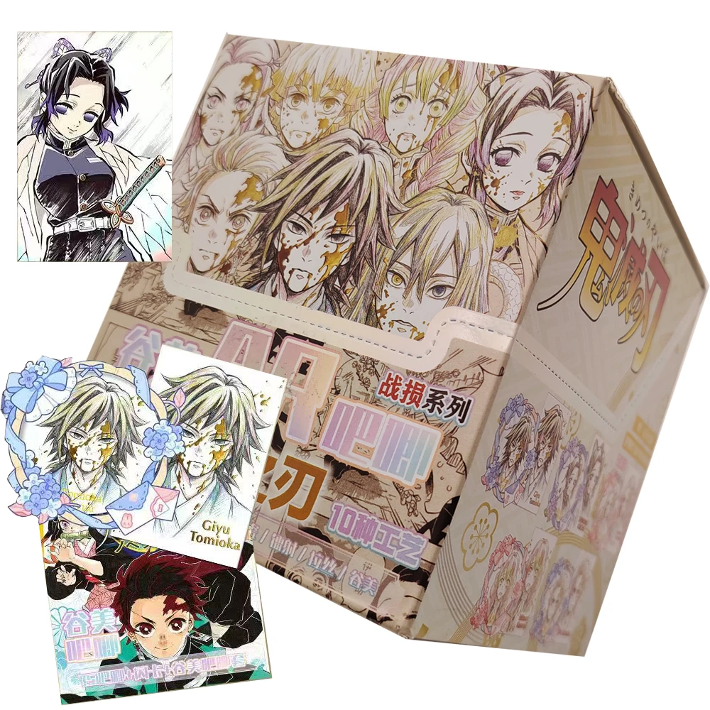 

Anime Demon Slayer Collection Badge Kanroji Mitsuri Kocho Shinobu Kamado Tanjiro Cartoon Cute Popular Character Laser Cards Gift