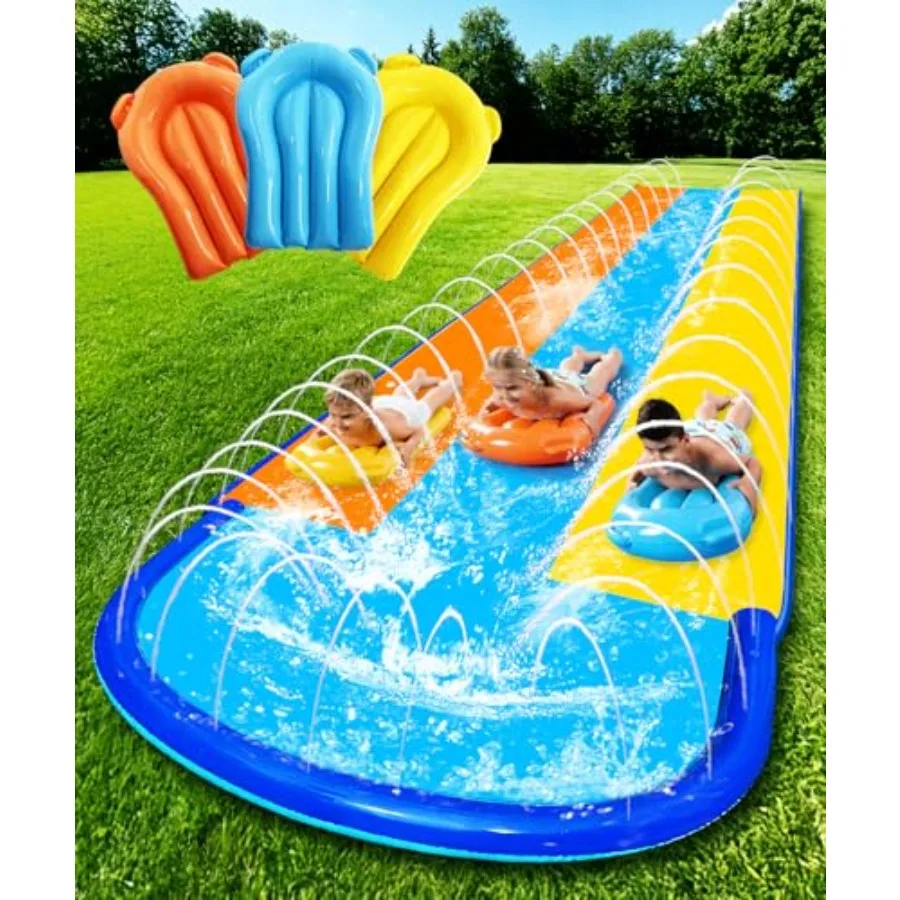 

Lawn Water Slip Splash Pad Slide for Home Outdoor Fun: PVC material, blue color, extra-large size and non-slip surface