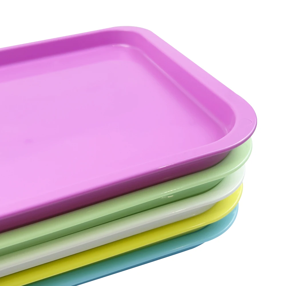 Dental Storage Tray Colorful Plastic Medical Surgical Square Plate Disinfection Dish Dentistry Dentist Instrument Placement Box